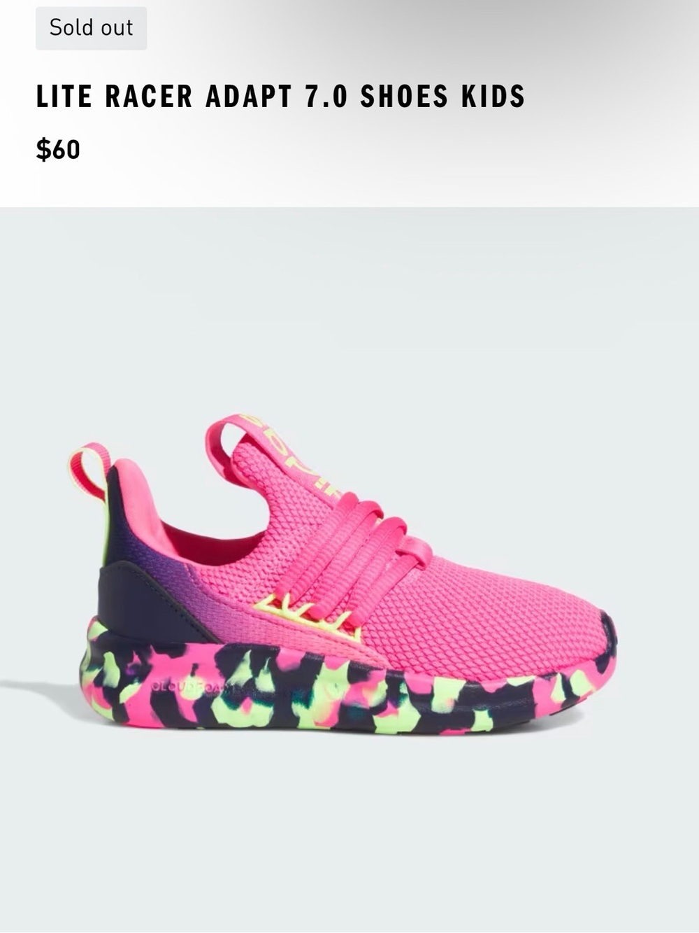 adidas Kids Sneakers - Pink with Neon Multi Sole